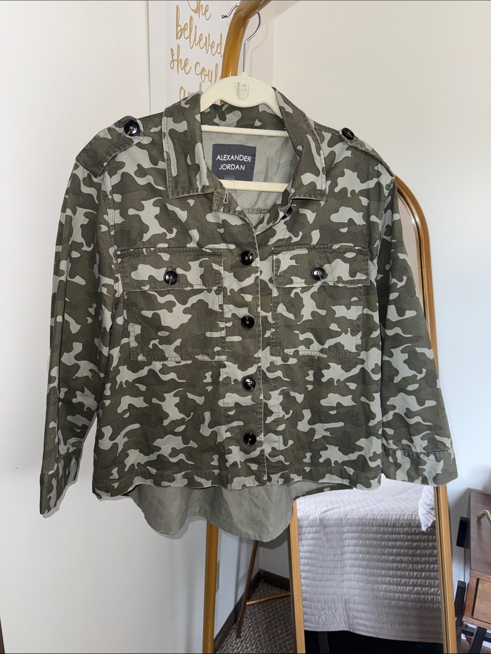 Alexander Jordan Olive Green Camo Utility Jacket